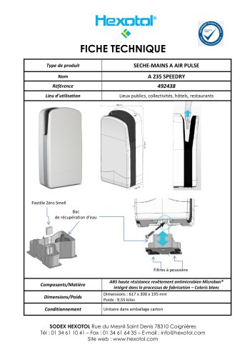 A235 SpeeDry hand dryer white