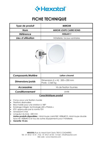 Miroir loupe carré rond