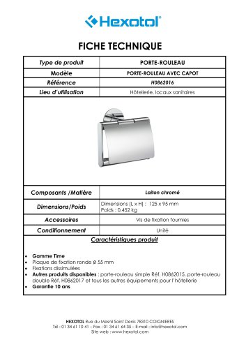 Porte-rouleau avec capot - Gamme Time