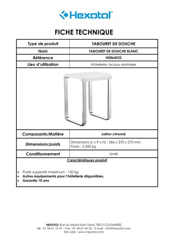 Tabouret de douche blanc