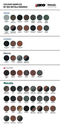 Nuancier tuiles et ardoises IKO Metals GERARD DECRA METROTILE
