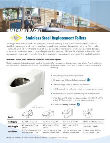 Stainless Steel Replacement Toilets