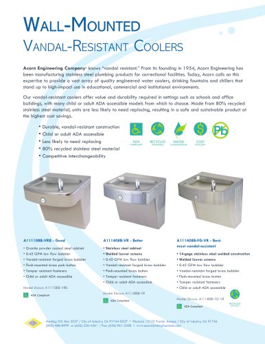 Wall-Mounted Vandal-Resistant Coolers