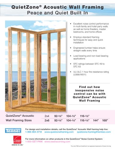 QuietZone® Acoustic Wall Framing