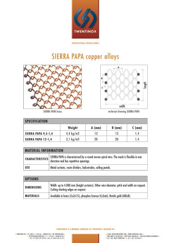 SIERRA PAPA copper alloys