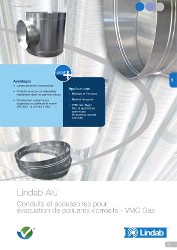 Alu : Conduits et accessoires pour évacuation de polluants corrosifs - VMC Gaz