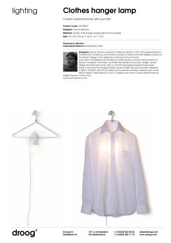 Clothes hanger lamp