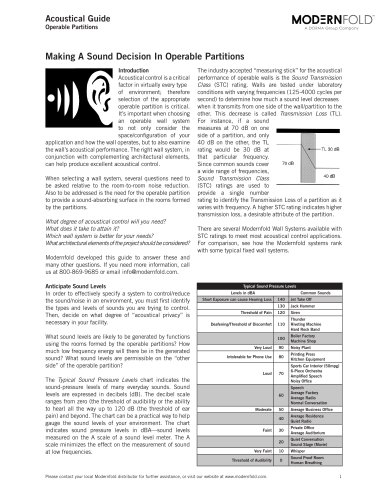 Modernfold Acoustical Guide