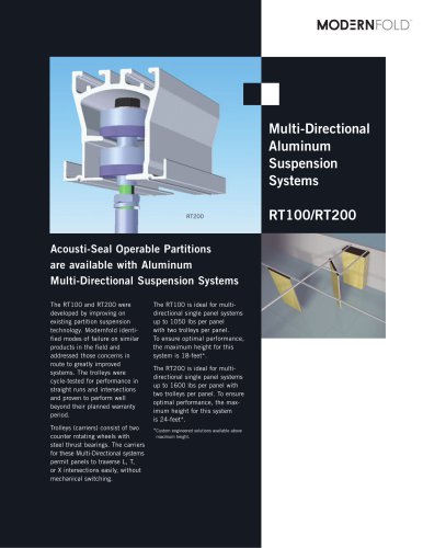 RT100/RT200 Multi-Directional Aluminum Suspension Systems