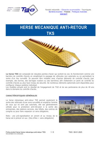 HERSE MECANIQUE ANTI-RETOUR   TKS