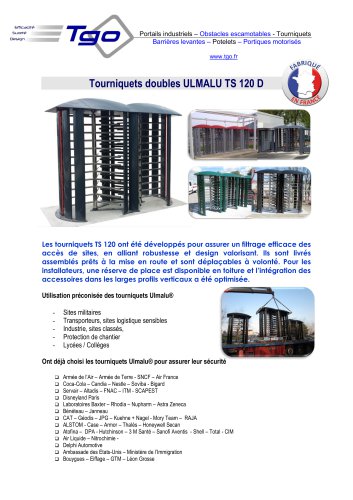 Tourniquets doubles ULMALU TS 120 D 