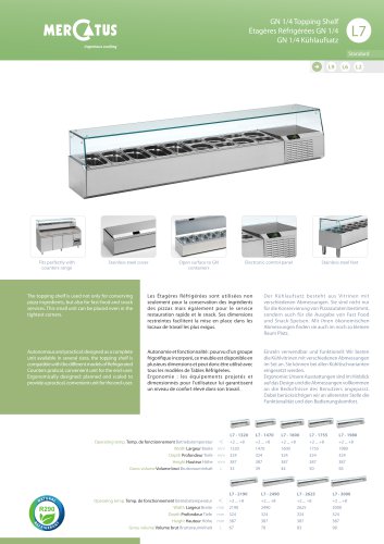 L7 Étagères Réfrigérées GN 1/4