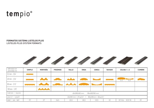 LISTELOS PLUS SYSTEM FORMATS