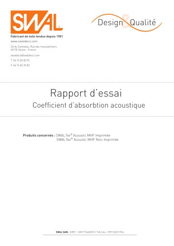 Rapport d’essai