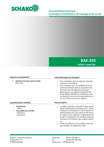 BAK-250 Boîtier coupe feu