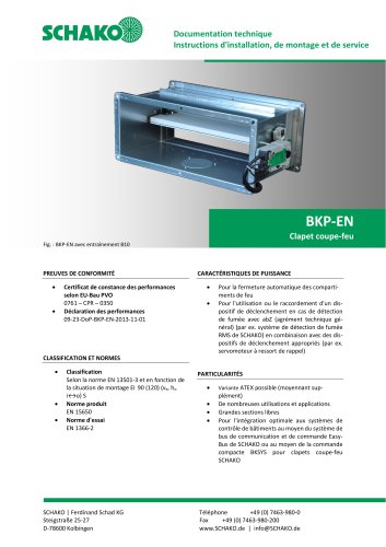 BKP-EN Clapet coupe feu