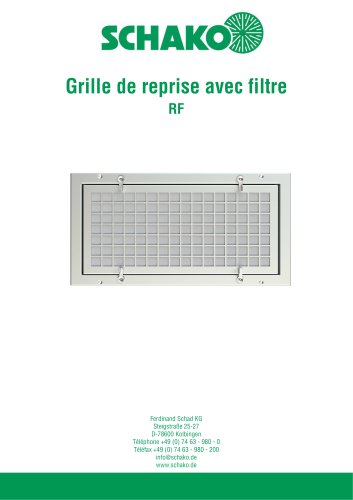 RF Grille de repride avec filtre