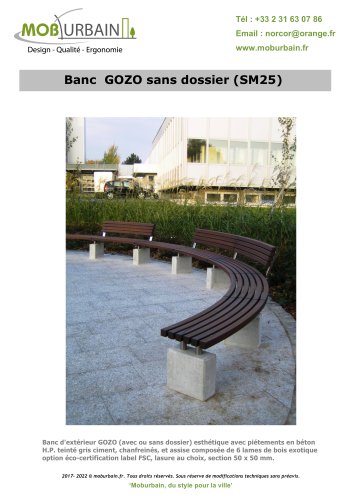 Banc GOZO sans dossier (SM25)