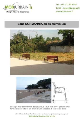 Banc NORMANNIA pieds aluminium