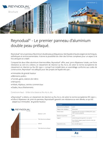 Panneau en aluminium double peau Reynodual