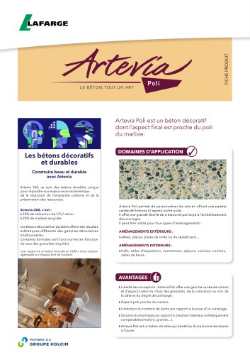 Fiche produit Artevia Poli