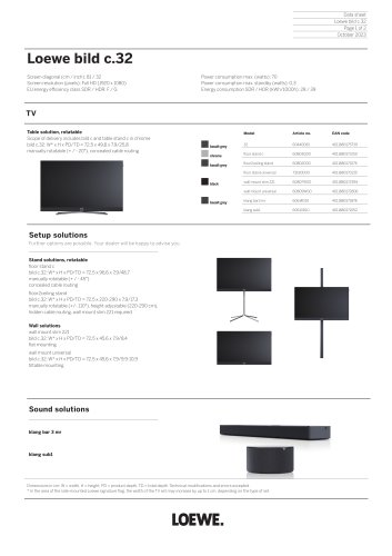 Loewe bild c.32 datasheet