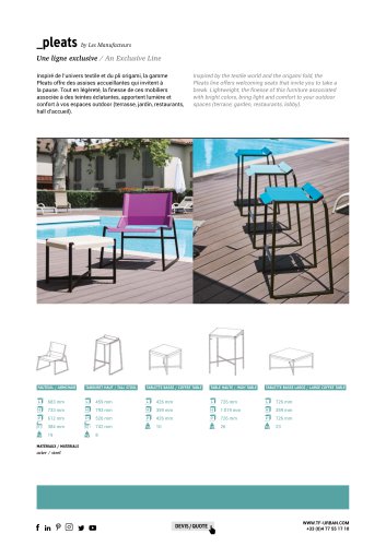 Collection Pleats | Mobilier extérieur pour terrasses