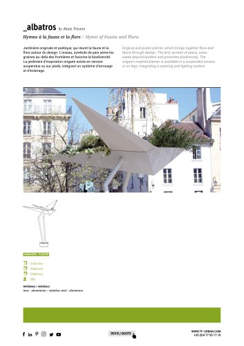 Jardinière suspendue Albatros