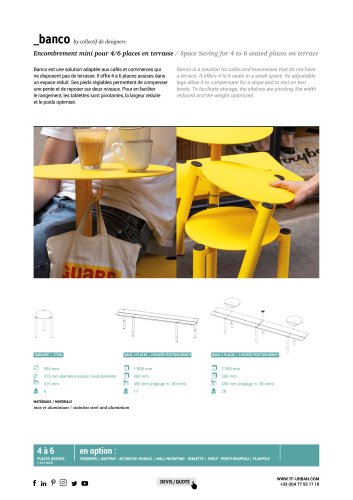 TF URBAN - BANCO table and bench - design by collectif designers