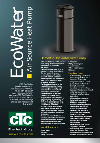 CTC EcoWater Hot Water Heat Pump