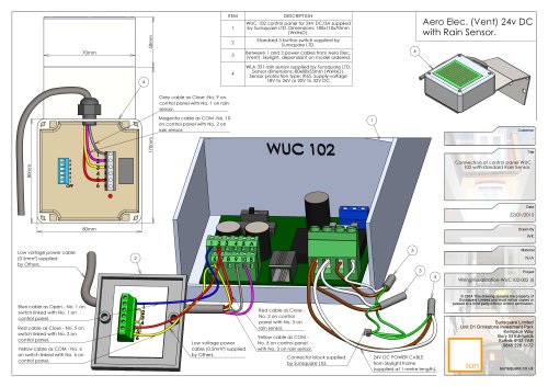 AERO ELEC.Wiring Diag. VENT 24V DC RAIN SENSOR