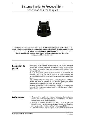Système de ragréage ProLevel Spin