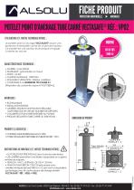 POTELET POINT D'ANCRAGE TUBE CARRÉ VECTASAFE® - 1