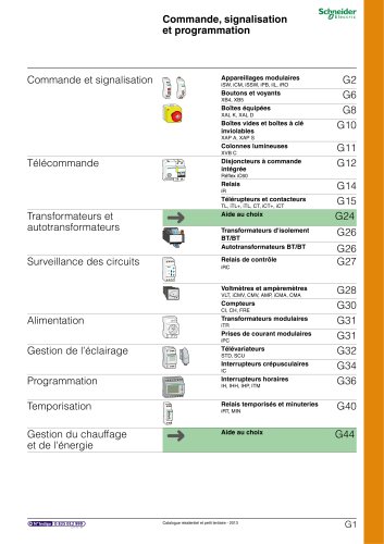 Résidentielet petit tertiaire:catalogue 2013/chapitre G