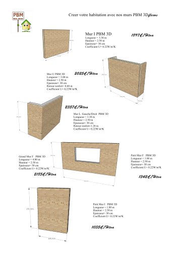 Éléments murs modulaires 3D Flexos PBM