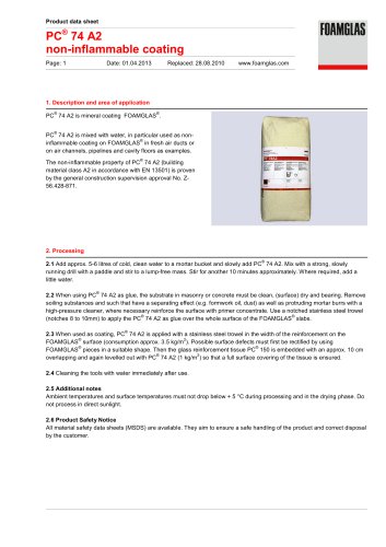 PC® 74 A2 non-inflammable coating