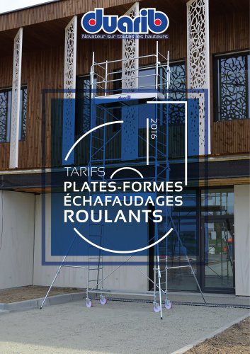 TARIFS PLATES-FORMES ECHAFAUDAGES ROULANTS