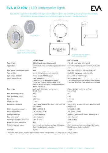 EVA A12 40W LED underwater light