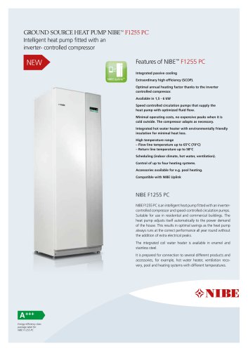 GROUND SOURCE HEAT PUMP NIBE™ F1255 PC