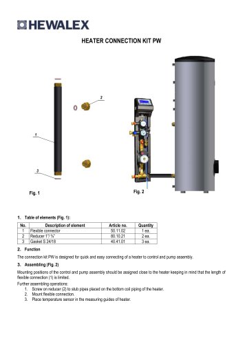 HEWALEX HEATER CONNECTION KIT PW