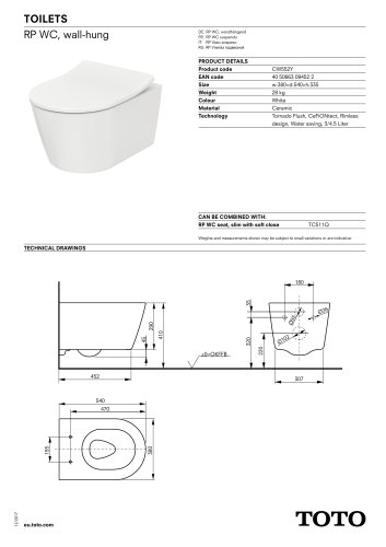 RP WC, wall-hung