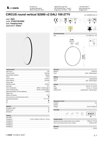 CIRCUS round vertical S2000 v2 DALI 100-277V