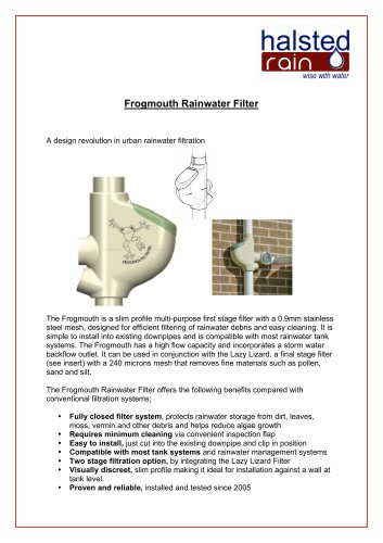 Frogmouth Rainwater Filter