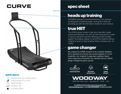 CURVE spec sheet