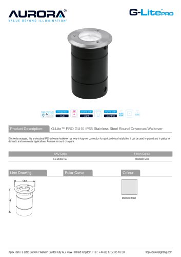 Encastré de sol piéton rond IP65 GU10