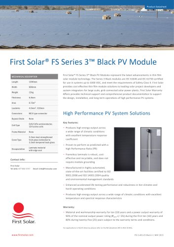 First Solar FS Series 3 Black PV Module