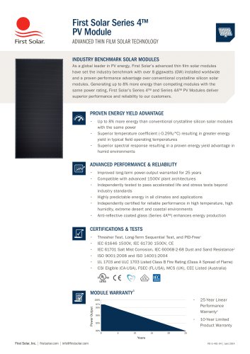 First Solar Series 4 PV Module