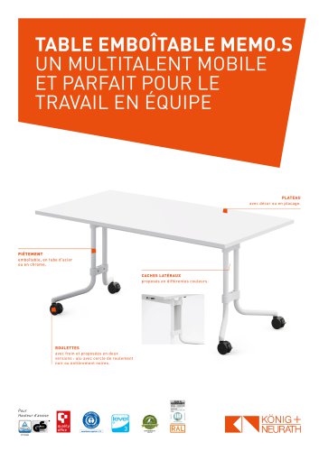 TABLE EMBOÎTABLE MEMO.S