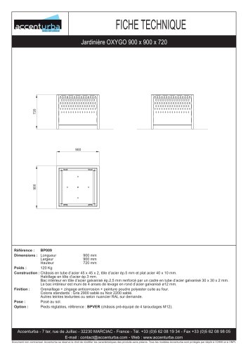 OXYGO Jardinière 900 x 900 x 720