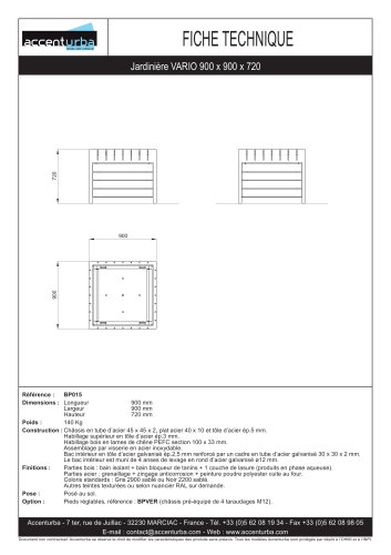 VARIO Jardinière 900 x 900 x 720